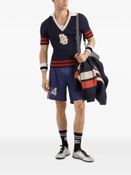 Ριγέ βερμούδα Dolce & Gabbana από ζέρσεϋ μπλε