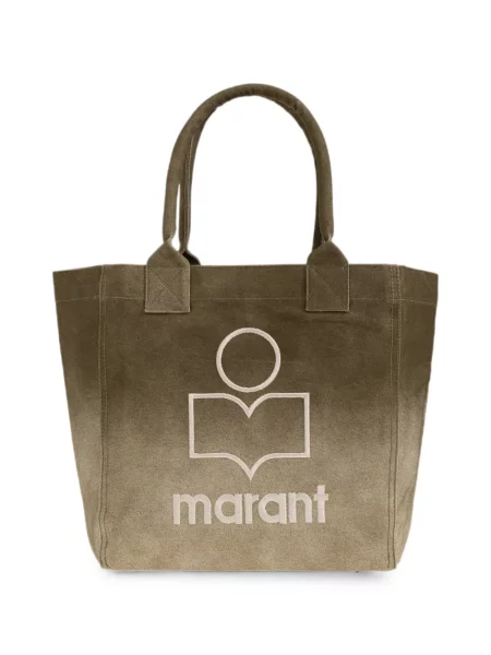 Geantă shopper Isabel Marant cu broderie verde
