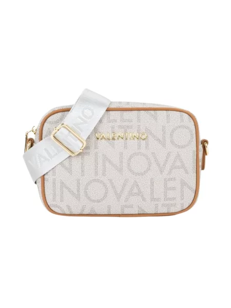 Lniana torebka crossbody Valentino By Mario Valentino beżowa