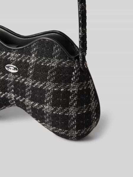 Torba na ramię z aplikacją z logo Diesel czarna