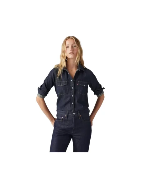 Lniana kowbojska bluzka Levi's niebieska