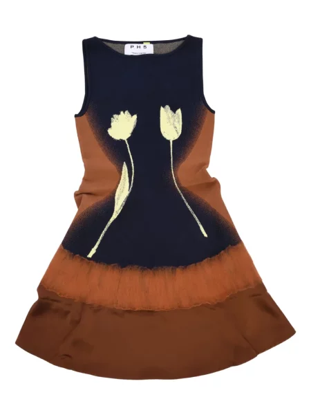 Tulipan sukienka Ph5 z nadrukiem garniturowa brązowa