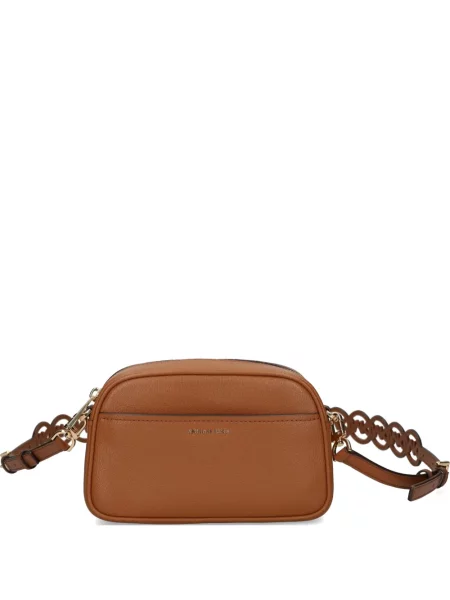 Geantă shopper Michael Michael Kors din piele cu autograf alb