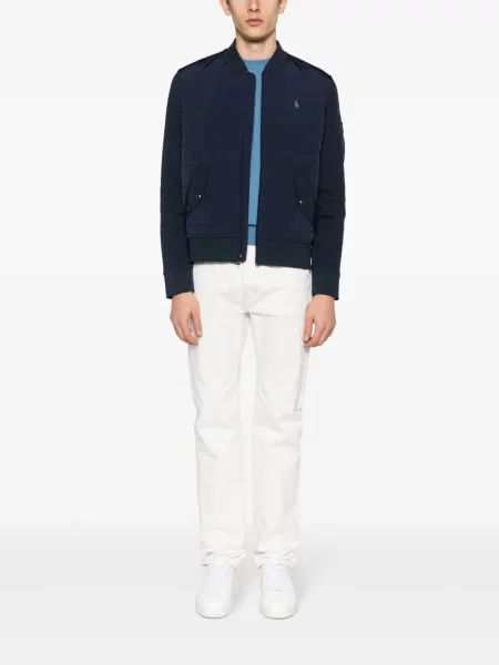 Siuvinėtos iš natūralios odos sportbačiai Polo Ralph Lauren mėlyna