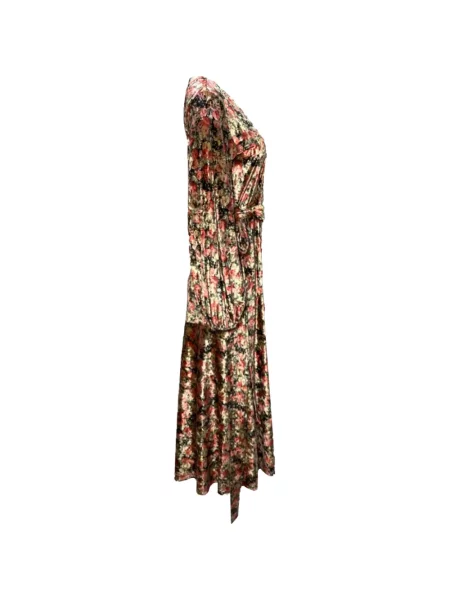 Rochie midi Rotate Birger Christensen de catifea cu model floral cu imagine negru