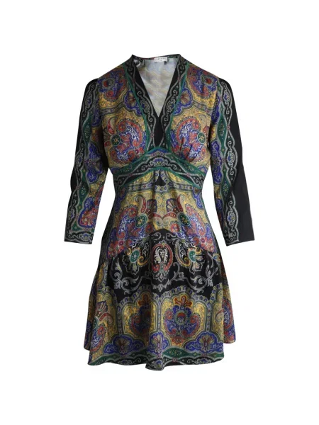 Rochie mini Sandro cu imagine cu decolteu în V de costum negru