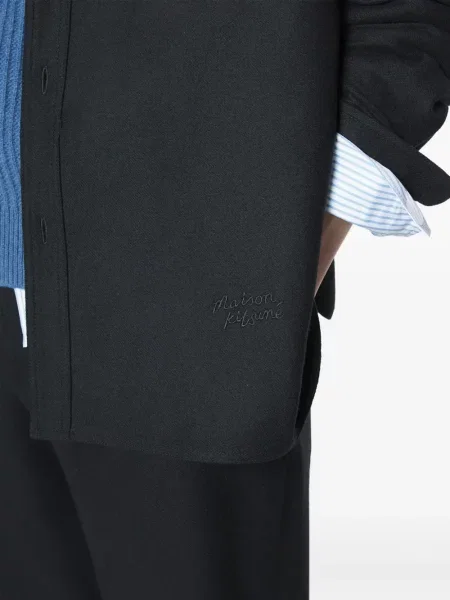 Cămașă Maison Kitsune cu broderie de lână negru