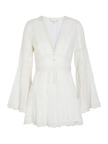 Rochie mini Loveshackfancy evazată alb