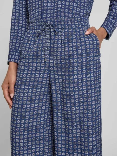Spodnie materiałowe z elastycznym pasem model ‘ZIAKASH’ Lauren Ralph Lauren granatowe
