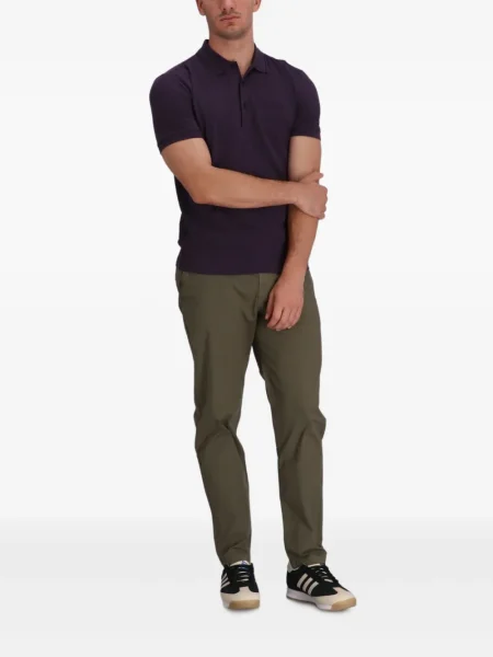 Tricou polo Boss cu broderie violet