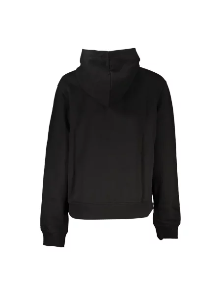 Haftowana bluza z kapturem Calvin Klein Jeans z kapturem z długim rękawem czarna