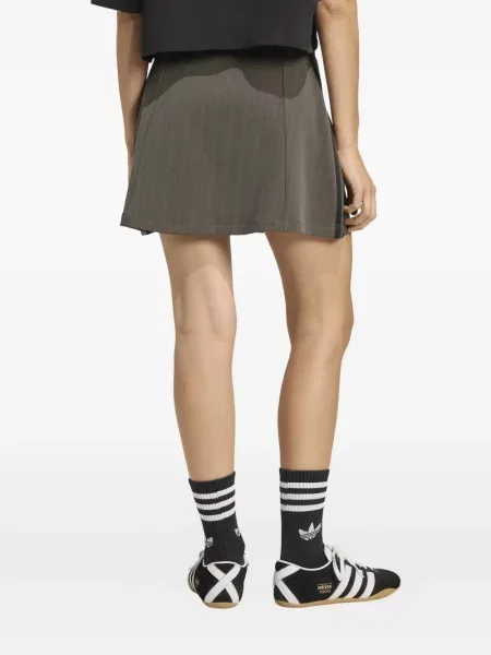 Spodnie Adidas z siateczką na platformie w paski szare