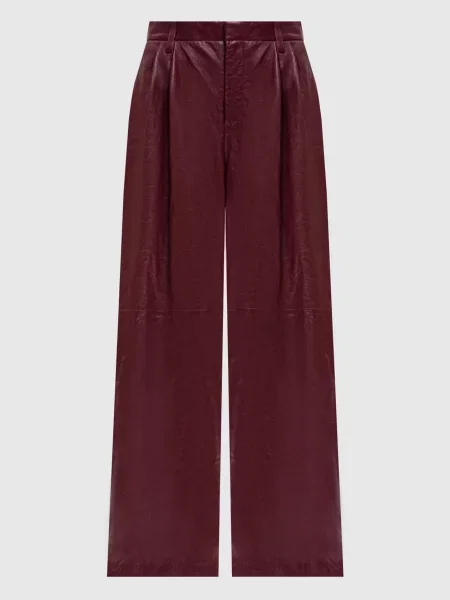 Кожаные брюки Simkhai бордовые