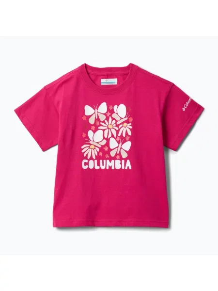 Gyerek póló Columbia Mission Lake II SS Graphic guava pink/floral frenzy. Méret: M rózsaszín