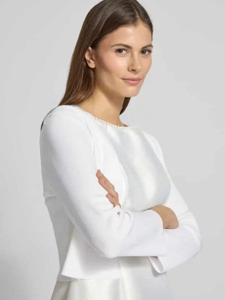 Bolerko o kroju regular fit z imitacji dzianiny z mieszanki Jake*s Cocktail biała