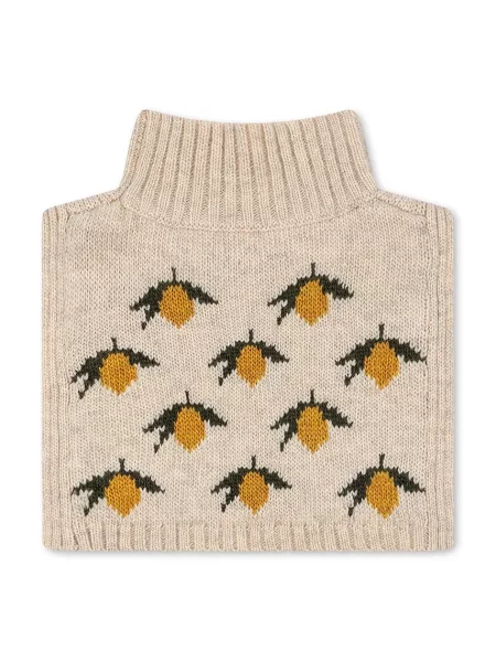 Konges Sløjd komínový šál detský s vlnou BELOU NECKWARMER béžová