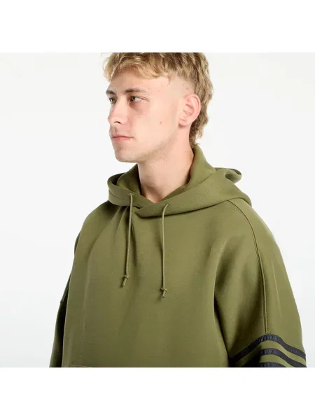 Суичър с качулка Adidas Originals с качулка с апликация зелено