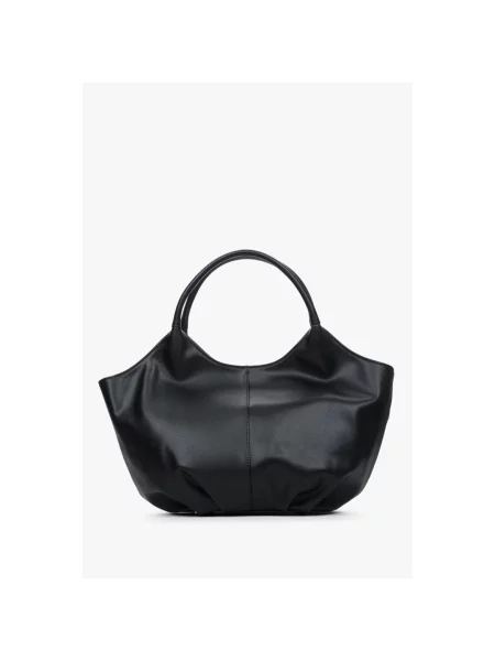 Сумка-шопер шкіряний Estro чорний