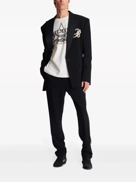 Raštuotas marškinėliai Balmain balta