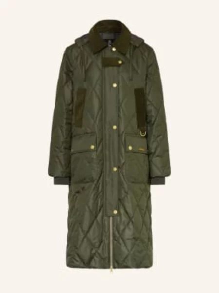 Barbour Prošívaný Kabát Rudson Z Kombinace Materiálů zelená