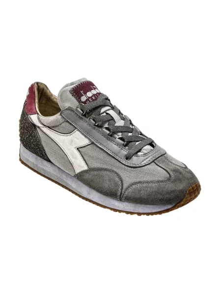 Lniane sneakersy Diadora z kamieniami szare