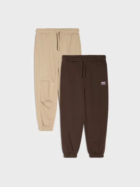 Sinsay Oversize jogger tepláky 2 pack hnědá
