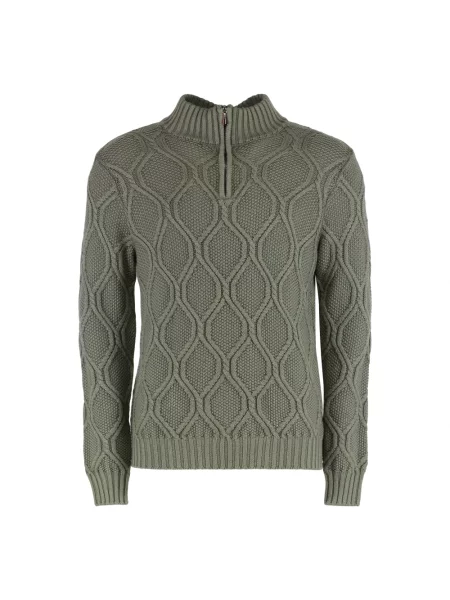 Sweter z golfem Moorer wełniany do golfa zielony