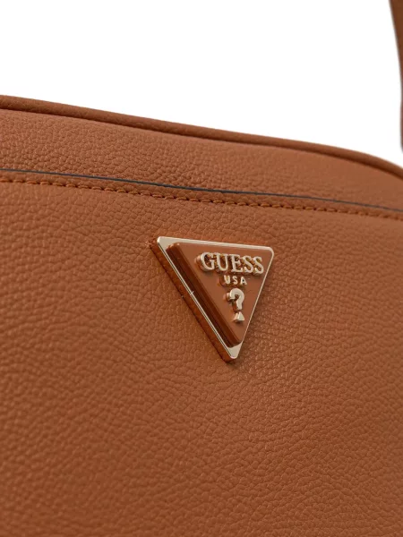 Crossbody torbica Guess s autogramom smeđa