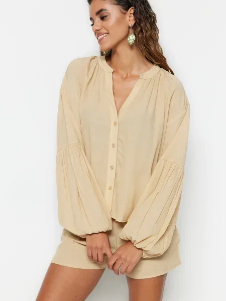 Cămașă Trendyol bej