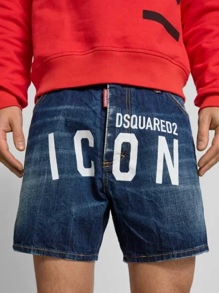 Szorty jeansowe o kroju regular fit z bawełny Dsquared2 niebieskie