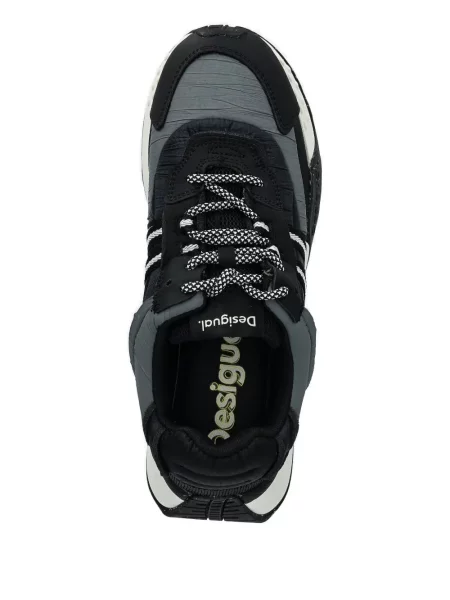 Sneakerși Desigual cu șireturi din dantelă negru