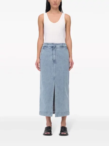 Fustă din denim Another Tomorrow albastru