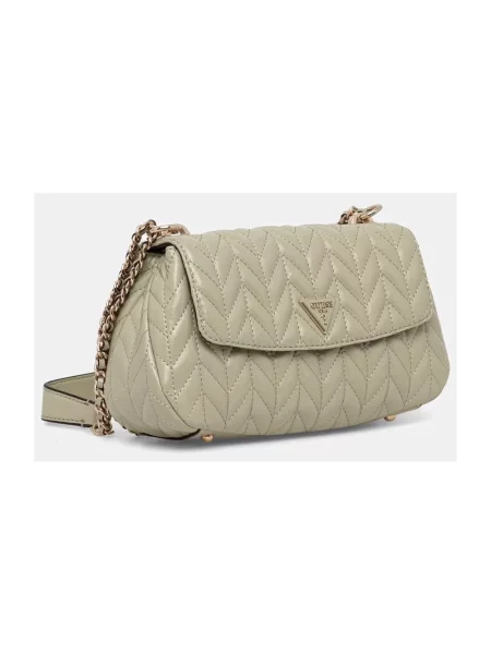 Guess torebka bagietka z imitacji skóry CHERYL zielona