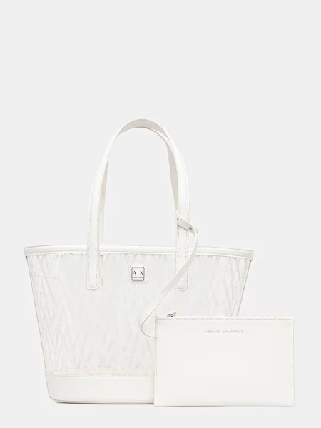 Armani Exchange geantă alb