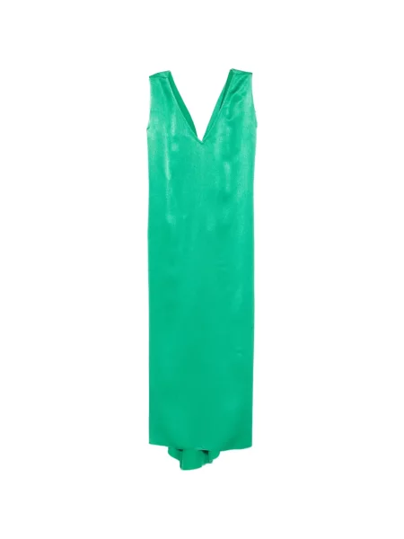 Rochie midi Stephan Janson cu decolteu în V până la genunchi de costum verde
