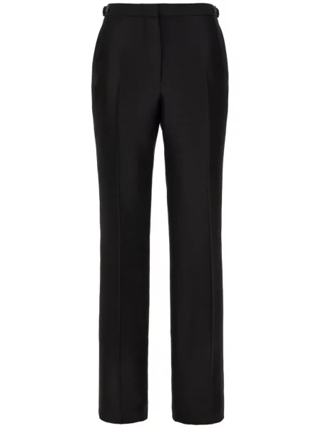 Pantaloni The Row de lână negru