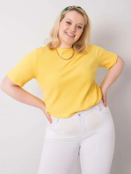 Bluză Fashionhunters cu dungi galben