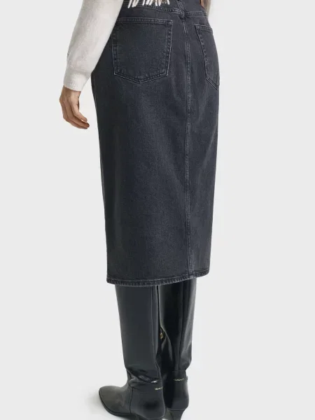 Міді джинсова спідниця Gant чорна