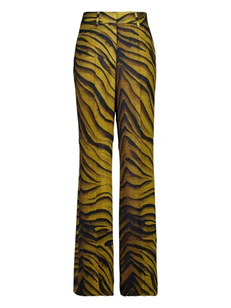 Pantaloni Paula cu imagine cu imprimeu animal print galben