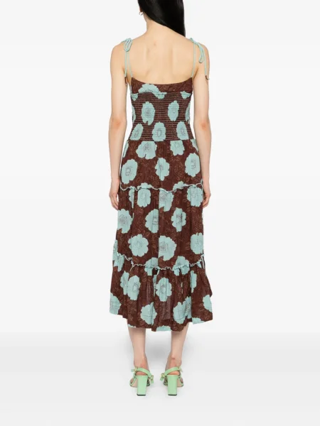 Rochie midi Free People până la genunchi de costum maro
