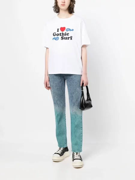 Raštuotas trumpas marškinėliai Dsquared2 balta