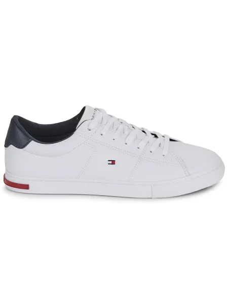 Boty Tommy Hilfiger ESSENTIAL LEATHER DETAIL VULC bílé
