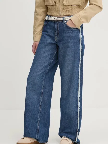 Дънки Karl Lagerfeld Jeans със стандартна талия синьо