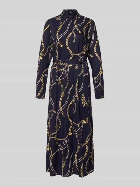 Sukienka koszulowa z z wiązanym paskiem Gant