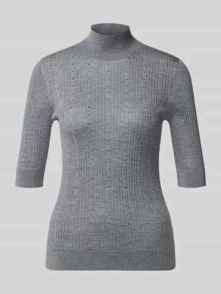 Longsleeve o kroju slim fit z czystej wełny merino Model Maglia Costine' Liu Jo White