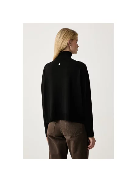 Sweter z golfem Patrizia Pepe wełniany czarny
