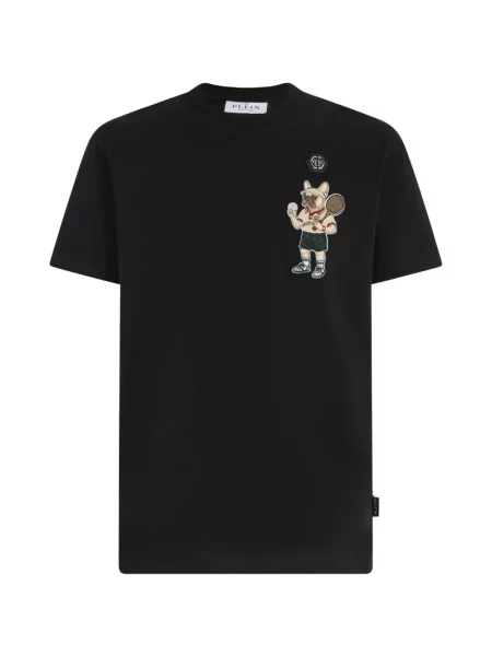 Tricou Philipp Plein cu decolteu rotund negru