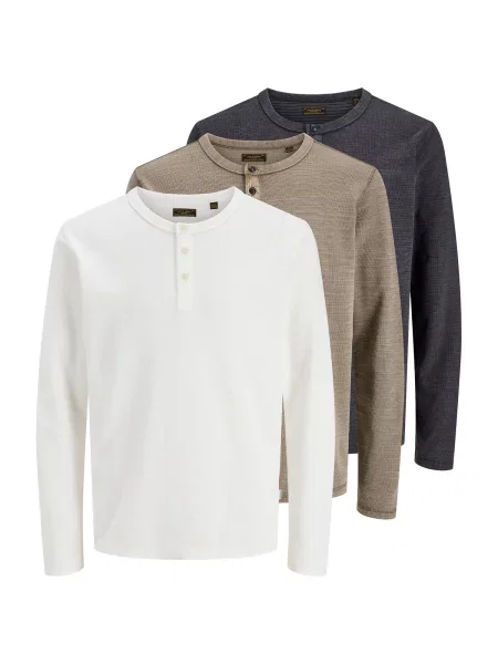 JACK & JONES Tricou bej / bleumarin alb