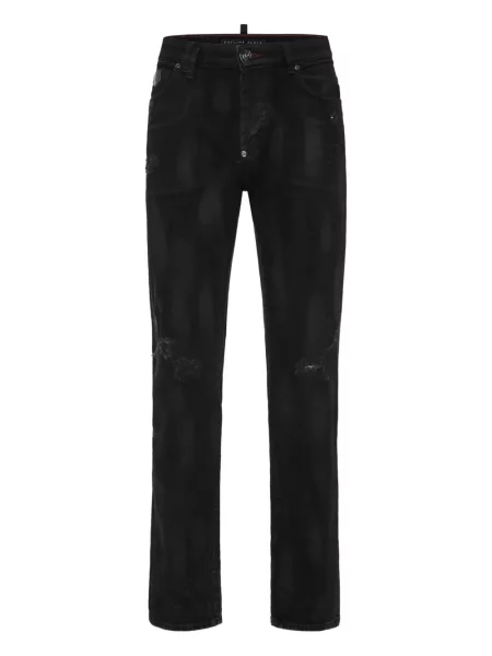 Blugi drepți Philipp Plein negru