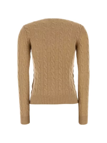 Pulover Polo Ralph Lauren cu broderie tricotate alergare maro